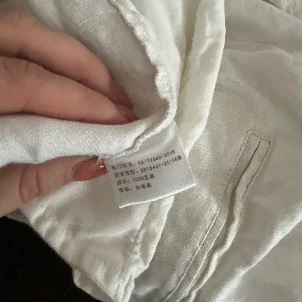 Drawstring White Linen Pants - Picture 6 of 6